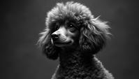 majestic, angle from below of a Basic Vibrant Poodle Labrador Retriever , Very wide view, Ultra Detailed