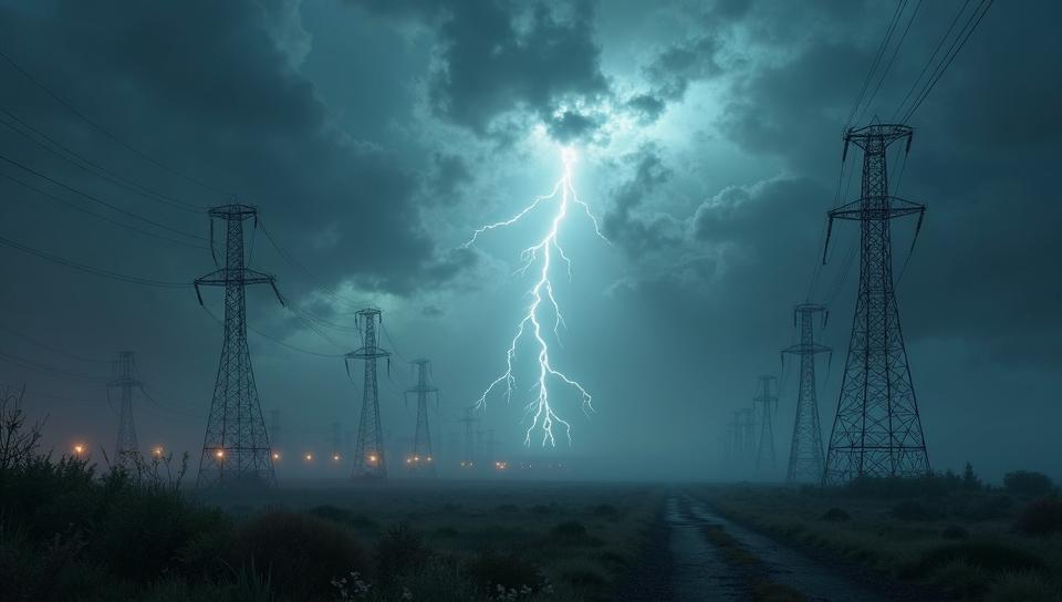 D Rendering, Solar power station Wind farm , background, Hurricane