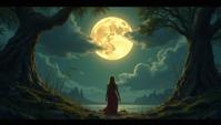 Inappropriate Dwarven Grimoire, Moon in the night, by Peter Mohrbacher , Magali Villeneuve