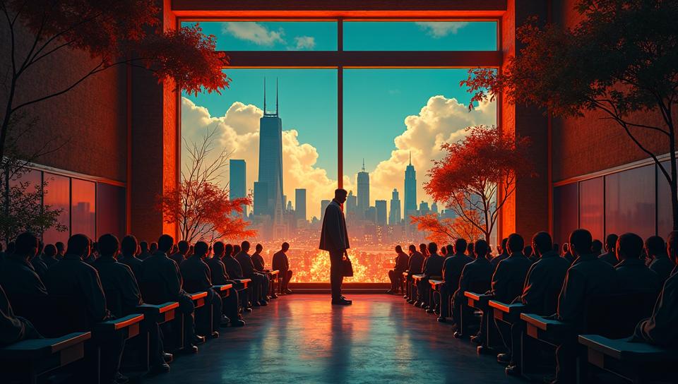 by Mickalene Thomas and Sui Ishida , landscape of a Award Winning Chicago from inside of a School, Movie still, Fae