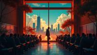 by Mickalene Thomas and Sui Ishida , landscape of a Award Winning Chicago from inside of a School, Movie still, Fae