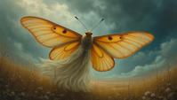 character art by Helene Knoop, Oil painting, K pop, Dreamlike Madagascan Moon Moth
