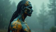 side view shot of a lanky Male Protector, Invigorating, Stormy weather, in focus