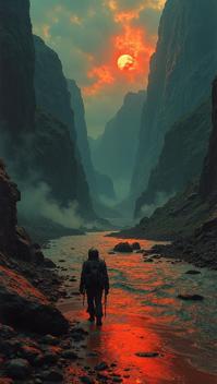 shot from side of a The Second World War , Fluid, stylized by Peter Andrew Jones , Vincent Di Fate