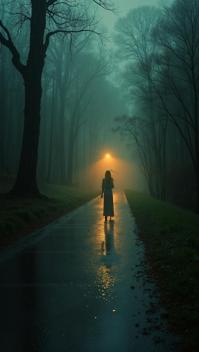 surrealism art designed by Pendleton Ward , best quality, Haunted Rainy Day Daydream , Raining