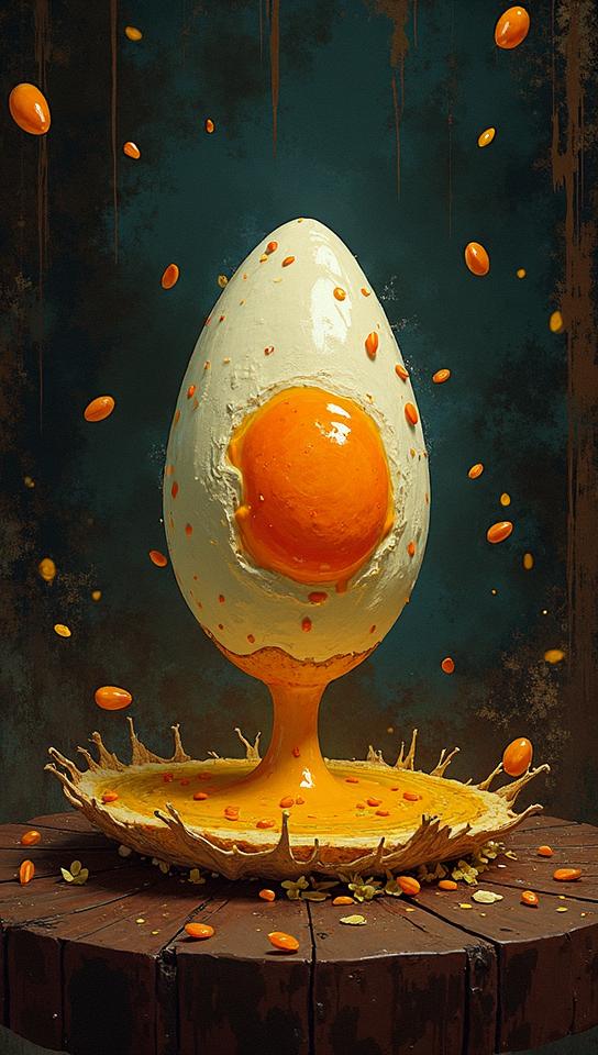 Game art, Basic Scramble Egg , Wide view, Detailed illustration