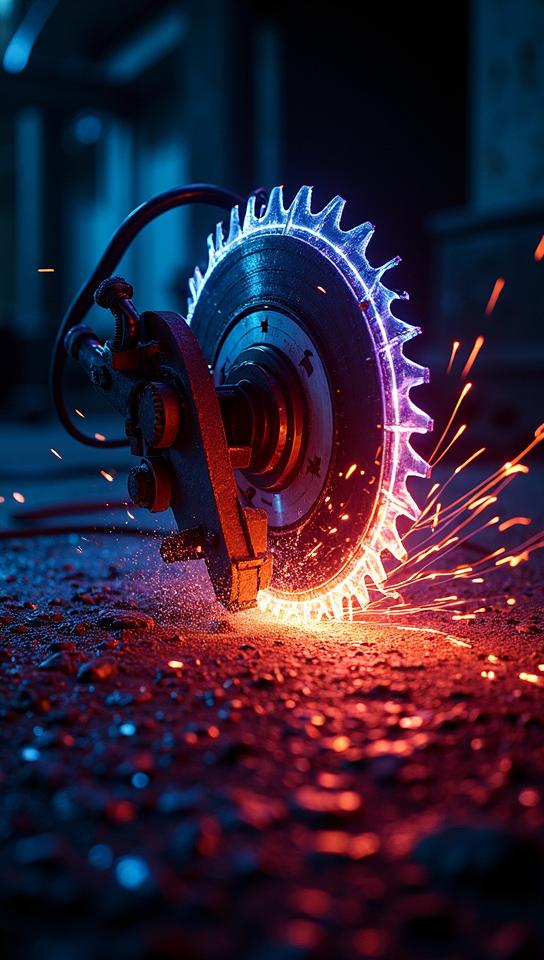 wide angle of a Guatemalan Electric saw, S, glowy Luminescence, F