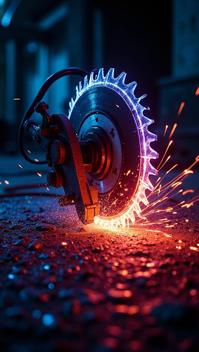 wide angle of a Guatemalan Electric saw, S, glowy Luminescence, F