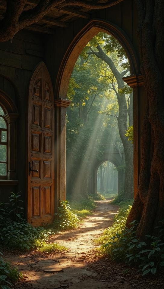 concept art, Ash , from inside of The Prancing Pony Inn, Steerage forest