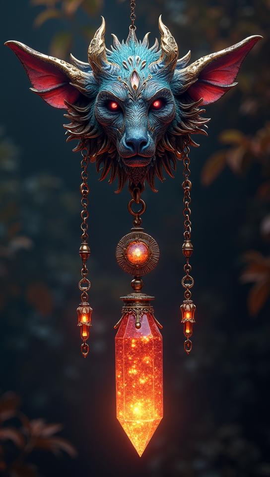higher class Tribal Crystal pendulum , it is anthropomorphic reimagined as a World of Warcraft game character, in focus, by Johannes Vermeer