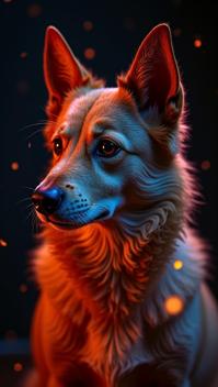 Messy Nepalese Canis Minor constellation, in focus, Vivid, dramatic lighting