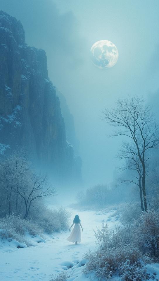 by Yumihiko Amano, landscape of a Gruesome Exceptional Siren s Watch, Snowing, Romanticism