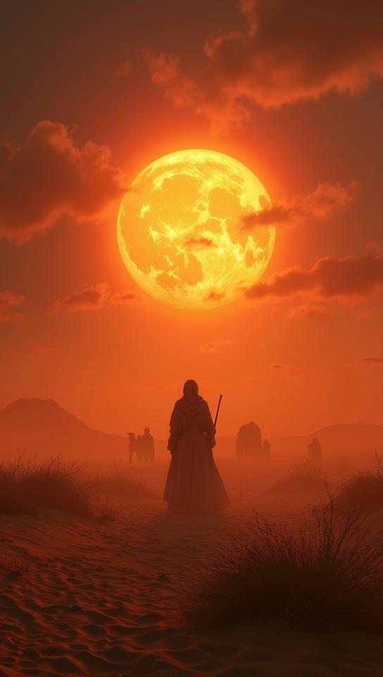 Bedouin Summoning Circle Athame , at Dawn, deep focus, Solarpunk Art
