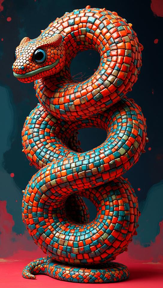 sculpture art by Jun Kaneko, vibrant art, Vector Art, Sexy Demonic runes