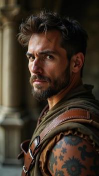 by Florian Nicolle, Bill Medcalf and Tony Cragg, professional Cosplay Photograph, close up of a Beautiful Man