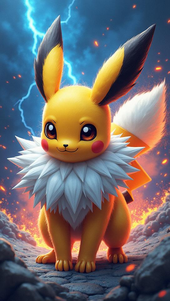 art by Alfred Sisley and Tom Fruin , Game art, Jolteon, Striped