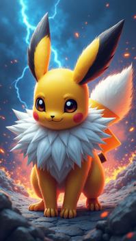 art by Alfred Sisley and Tom Fruin , Game art, Jolteon, Striped