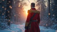designed by Frederic Edwin Church, vibrant Digital art, Male Command Sergeant Major, Chic