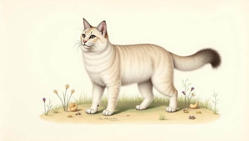 Herbarium drawing Himalayan Cat , Botanical accuracy, old botanical book illustration, detailed illustrations