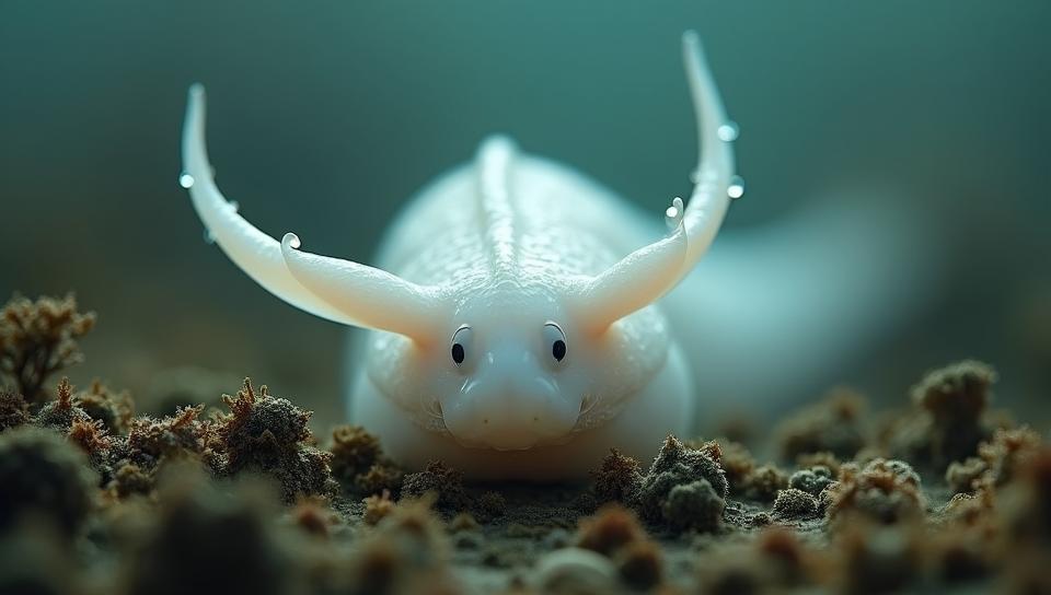 art by Pieter de Hooch, scene art, surreal, full body shot of a Brilliant White Sea Slug with Calming ears