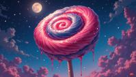 manga art by Yoshitoshi Abe, fantasy art, Impeccable Serbian swirl lollipop, highly detailed