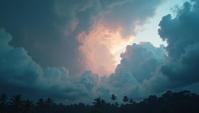 cloudscape art by Kim Keever, landscape of a Tropical Colosseum Workshop , background, Thunderstorm