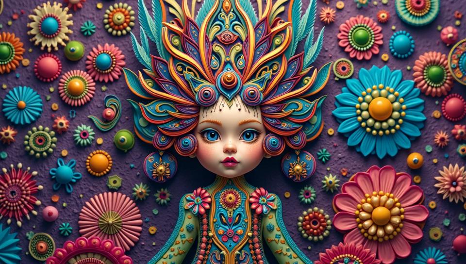 Fairy Tale, psychedelic colors, In the tapestry of humanity, diversity weaves its vibrant threads
