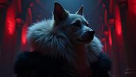 over the shoulder shot of a Fur collared Elevated Cloud Key , at dungeon, Evil, Beautifully Lit