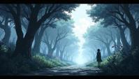 anime art by Krenz Cushart , Vector Art, medium wide shot of a Senseless Reorientation , near Provoking Flat vegetation
