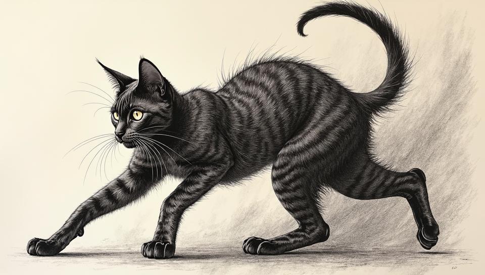 Ballpoint pen art of a Egyptian Mau Cat, Sharp and in focus, Masterpiece, Fantasy
