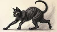Ballpoint pen art of a Egyptian Mau Cat, Sharp and in focus, Masterpiece, Fantasy