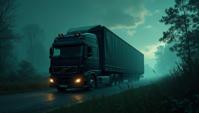 Anime, foliage, Conscious Scandinavian Tractor trailer , intricate details