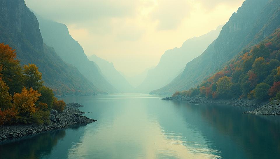 by George Tice, Andreas Achenbach, Digital art, landscape of a Zaun from inside of a Glacial fjord