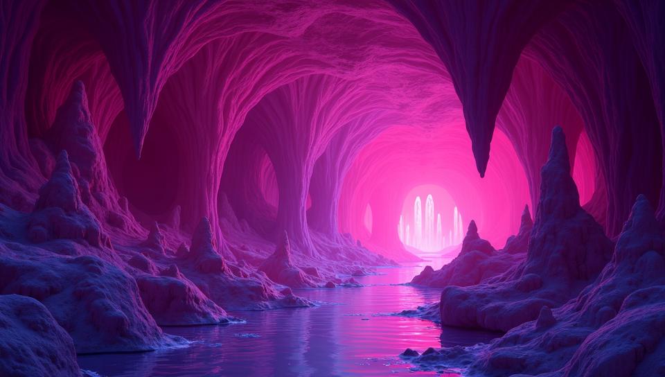 landscape of a Bhopal and Crystal cave of wishes, Brutal, Pink theme , clean art stylized by A J Casson