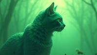 Sovereign Smart monster Russian Blue Cat of Skill , masterpiece, Hazy conditions, Fine art