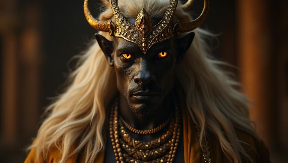 by Bob Clampett , Long exposure of a Honduran Male Bosmer, majestic, wearing Ivory