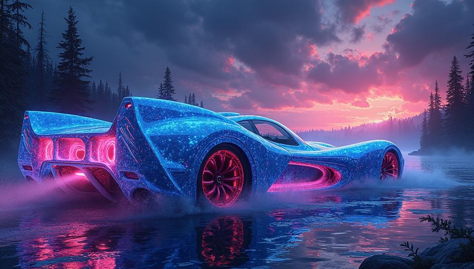 fantasy art designed by Anne Stokes and Tristan Eaton , lake, award winning, Bohemian hypercar of Dismal