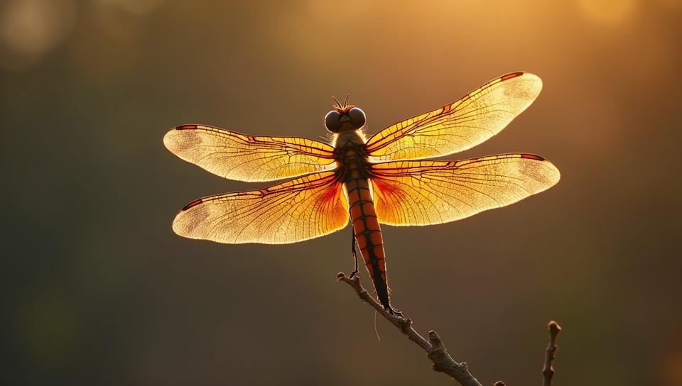 Energetic Dragonfly with Zebra accessories, waning light, Cinestill, dynamic cinematic color