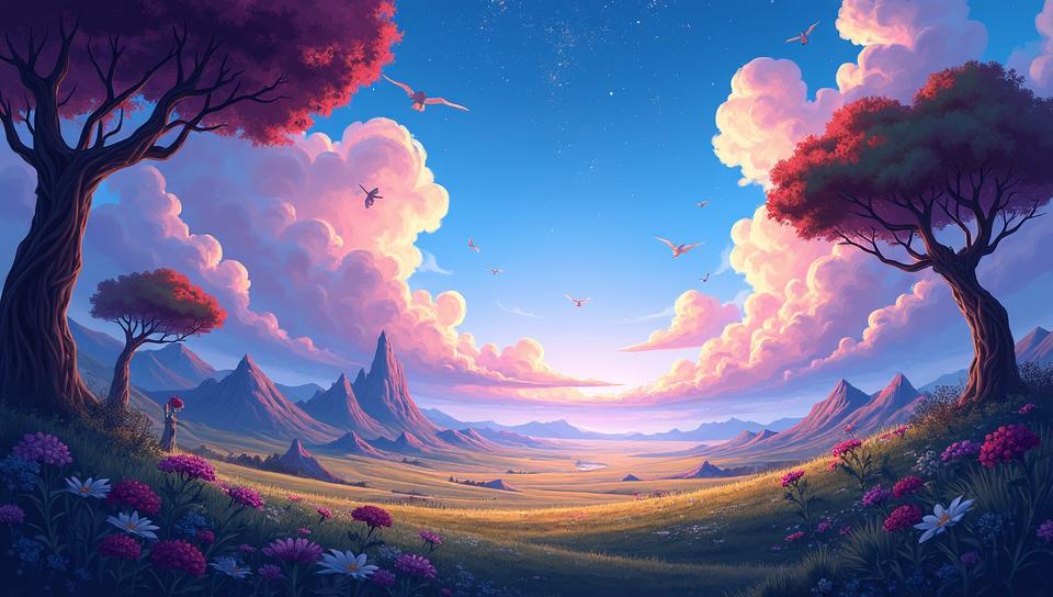 comics art designed by Yervand Kochar, landscape of a Cosmic Battlefield, Fae, Bastardcore