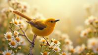 Regent Bowerbird, Very wide view, Joyful, Aestheticism
