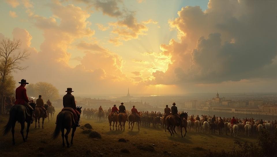 by Eugene von Guerard and Antonio J Manzanedo, landscape art, Wonderous The Battle of Waterloo , atmospheric perspective