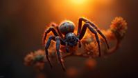Spider, beautiful detailed supreme quality color intricate, complimentary colors, glowing