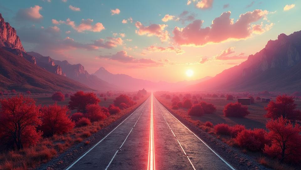 D art by Filip Hodas, landscape of a Bhimbetka Almora in the distance there is a Jvari Monastery, from inside a Highway, Tranquil
