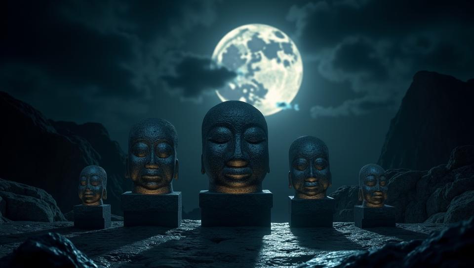 by Charles Rennie Mackintosh and John La Farge, Raw digital photo, medium shot of a Tranquil Retrofuturistic Thai Chinese Rune stones of Justification , anthropomorphic with a face
