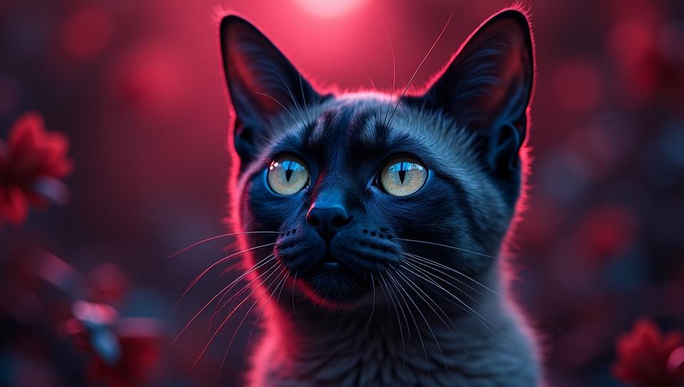 graphic design art designed by Bryan Hitch, Burmese Cat, it is Ghastly, Sharp and in focus