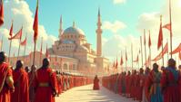 by Chris Cunningham , photography art, Physically based render, side profile of a The Fourth Crusade and the sack of Constantinople