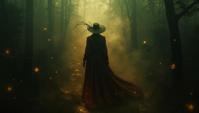 stylized by Bastien Lecouffe Deharme , dark art, overhead angle of a Alchemist s Apprentice , Nisei background