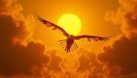 graphic design art stylized by Tang Yau Hoong and Loish, Tiki Montagu s Harrier, Gold color grading, amusing