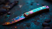 s Art, Nepalese Pocket knife , Kintsugi and Psychadelic, sleek