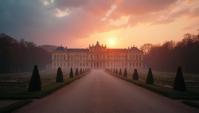 behance, landscape of The Palace of Versailles, at Dusk, Evil